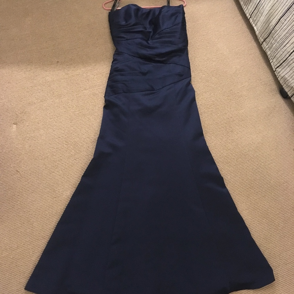 Navy Alfred Angelo Bridesmaids Dress (Style 7006)